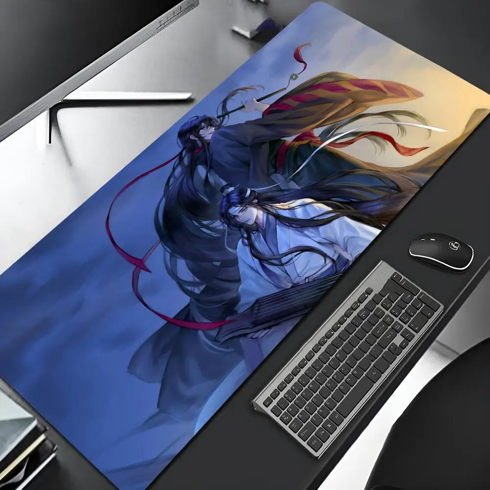 لوحة ماوس Mo Dao Zu Shi للألعاب، حافة قفل للموسيقى، ألعاب كمبيوتر كبيرة، لوحة ماوس فنية مطاطية كبيرة، حصيرة مكتبية للكمبيوتر المحمول