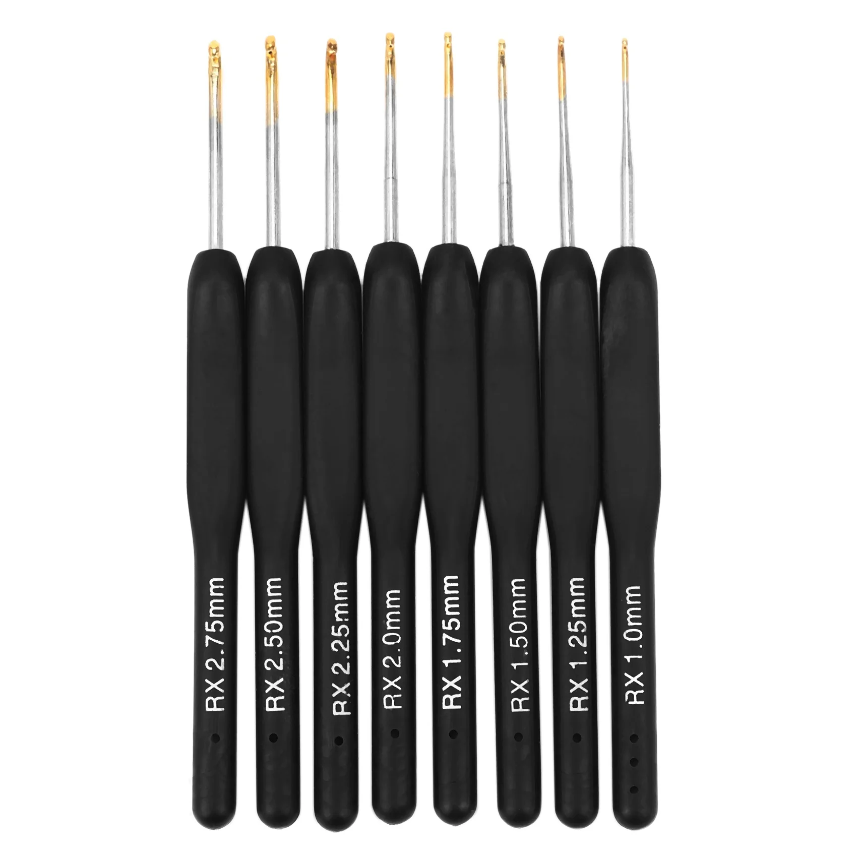 8Pcs / set Black Knitting Needles Plastic Handle Crochet hooks for Knit DIY Craft Loom Tool Weaving Kit Braid