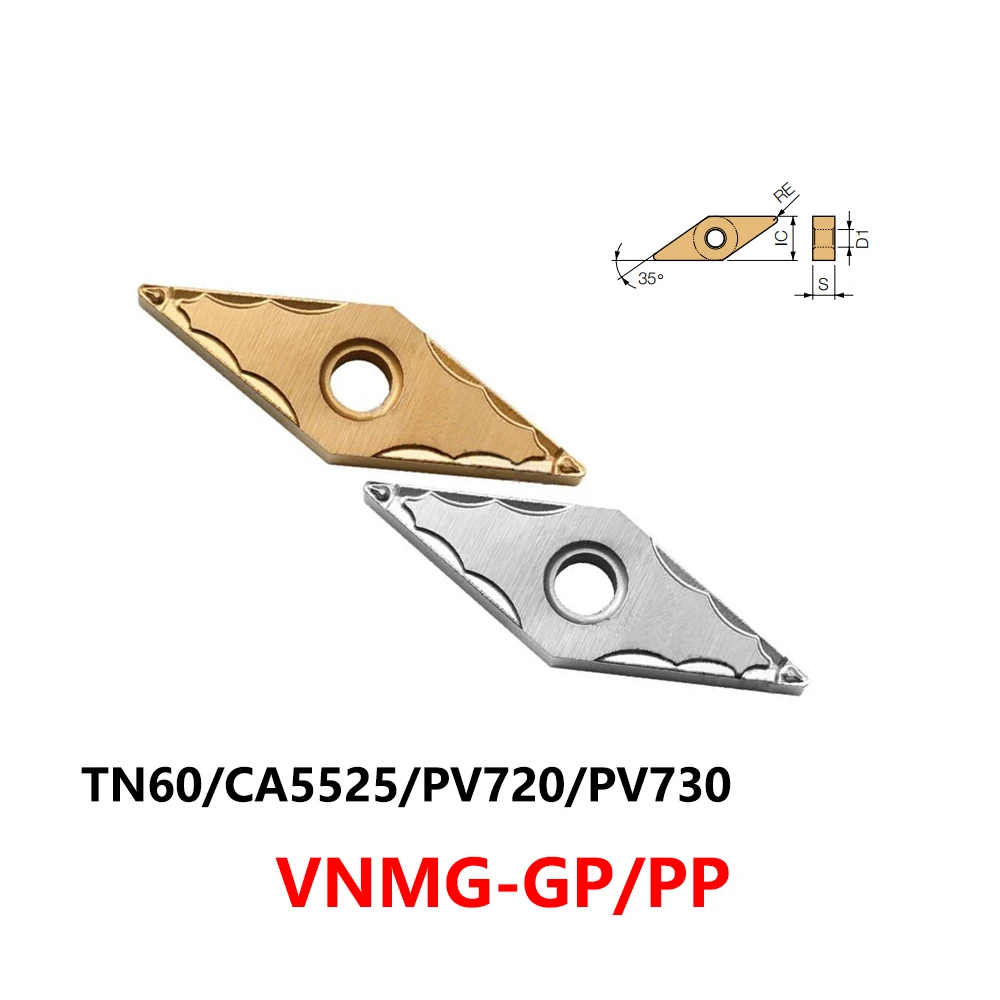 Original VNMG VNMG160402GP VNMG160404GP VNMG160402PP CA5525 TN60 PV720 Carbide Inserts Turning Tools VNMG160404 VNMG160402 GP PP