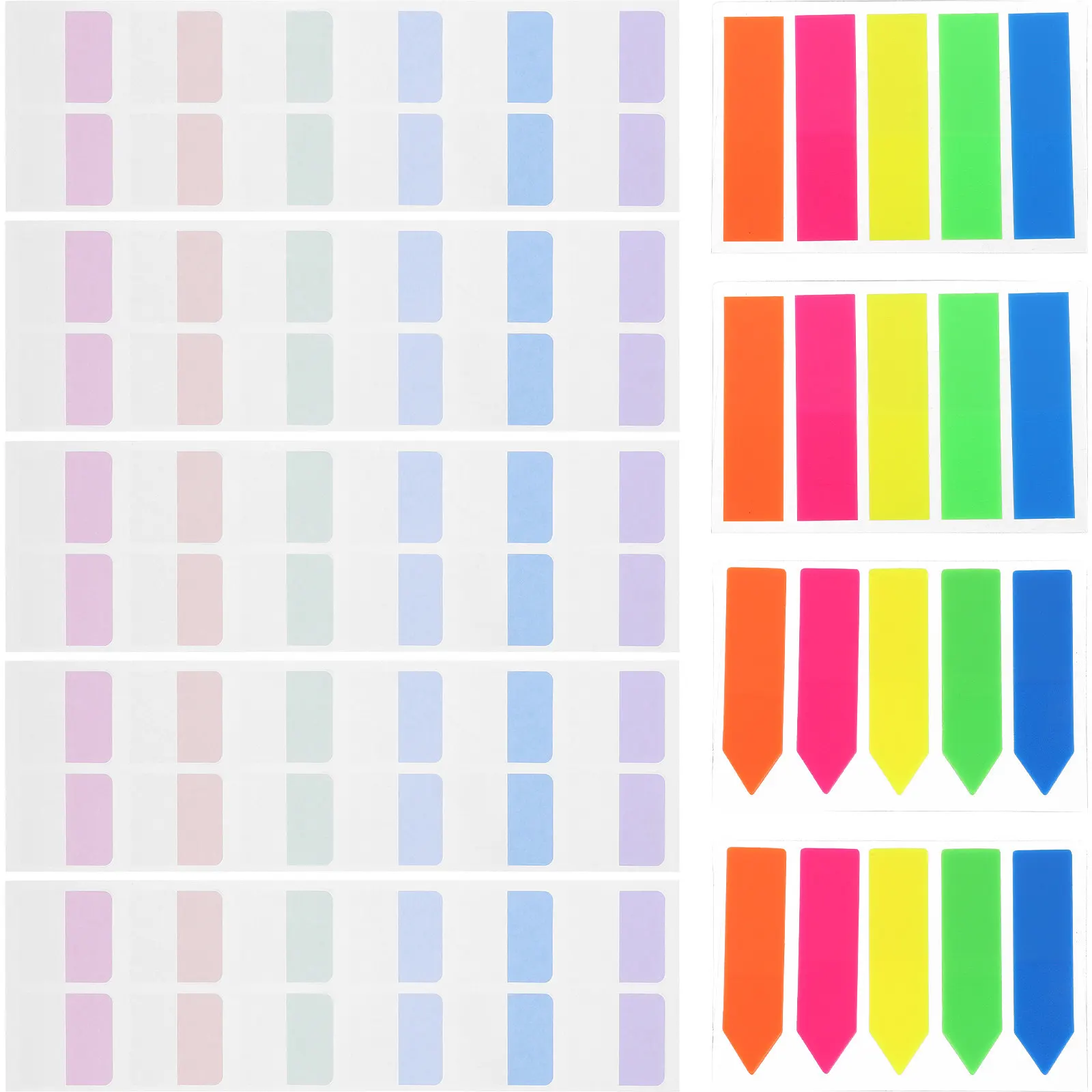 

640 шт. бумажных закладок-стикеров для индексации блокнотов, аннотаций книг, заметок при чтении, с возможностью письма, портативные, легкие