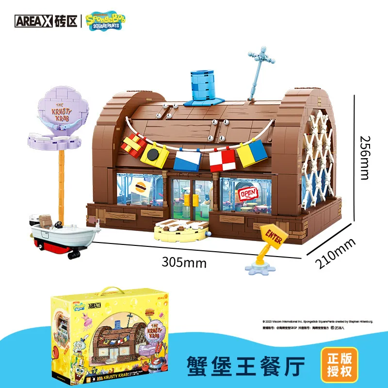 AREA-X SpongeBob SquarePants Serie Bouwstenen Sea Dominator Rijschool Decoratieve Bouwstenen Prachtige Cadeaus