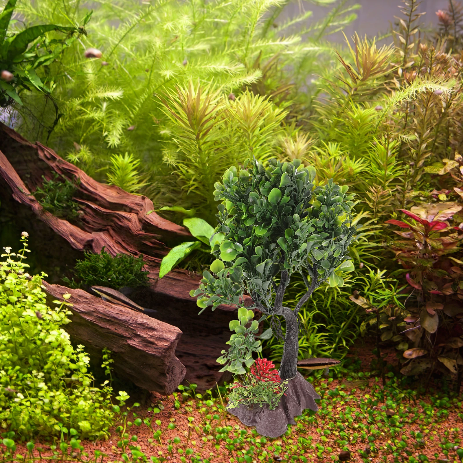 

Fish Tank Decoration Fake Artificial Tree Plastic Plant Small Ornament Aquarium Scenery Filter Safe Aquarium Accessory