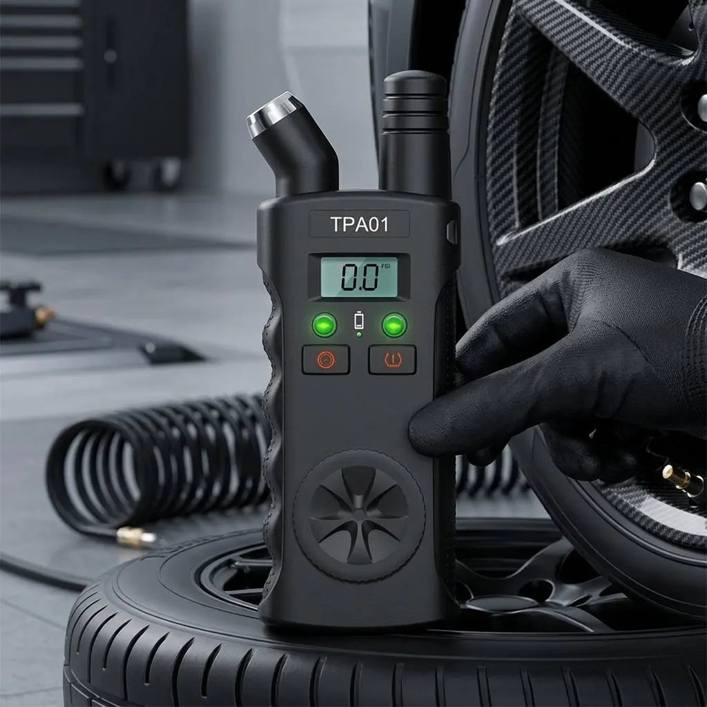 Professional TPMS Relearn Tool Digital Tire Pressure Gauge 433MHz for Cars Motorcycles 150 PSI BAR KPA Accurate Monitor