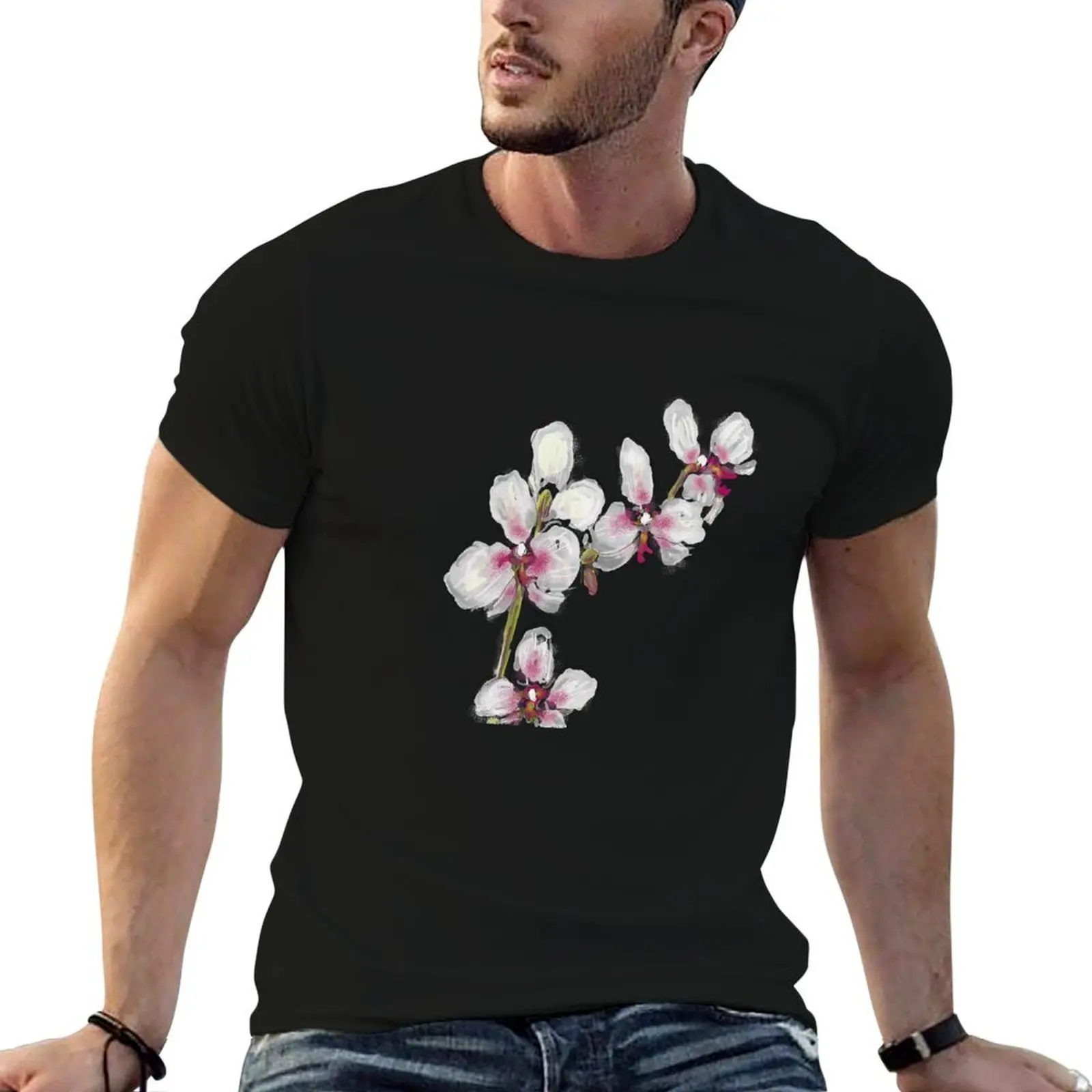 Orchid Design T-Shirt aesthetic clothes new edition Men's cotton t-shirt