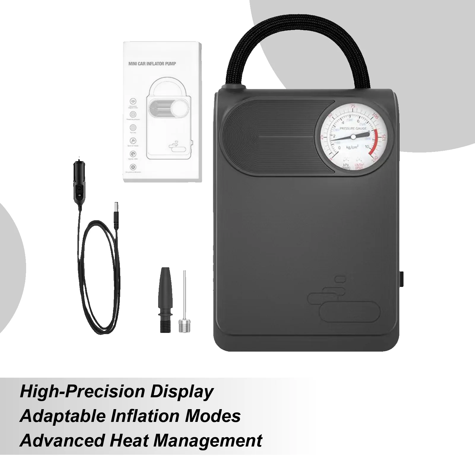 

Проводной портативный воздушный насос для шин с автоматическим отключением, автомобильный инструмент для накачивания, умный воздушный насос для автомобильных шин, мотоциклов, велосипедов