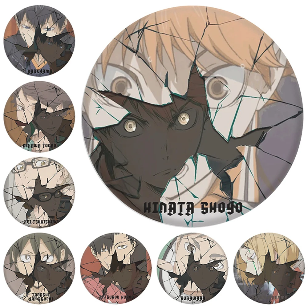 

58 мм аниме Хайкю!! Tadashi Yamaquchi Kei Tsukishima Косплей Костюм Значок Булавка SPTE Жесть Брошь ﻿ Опора Gilf