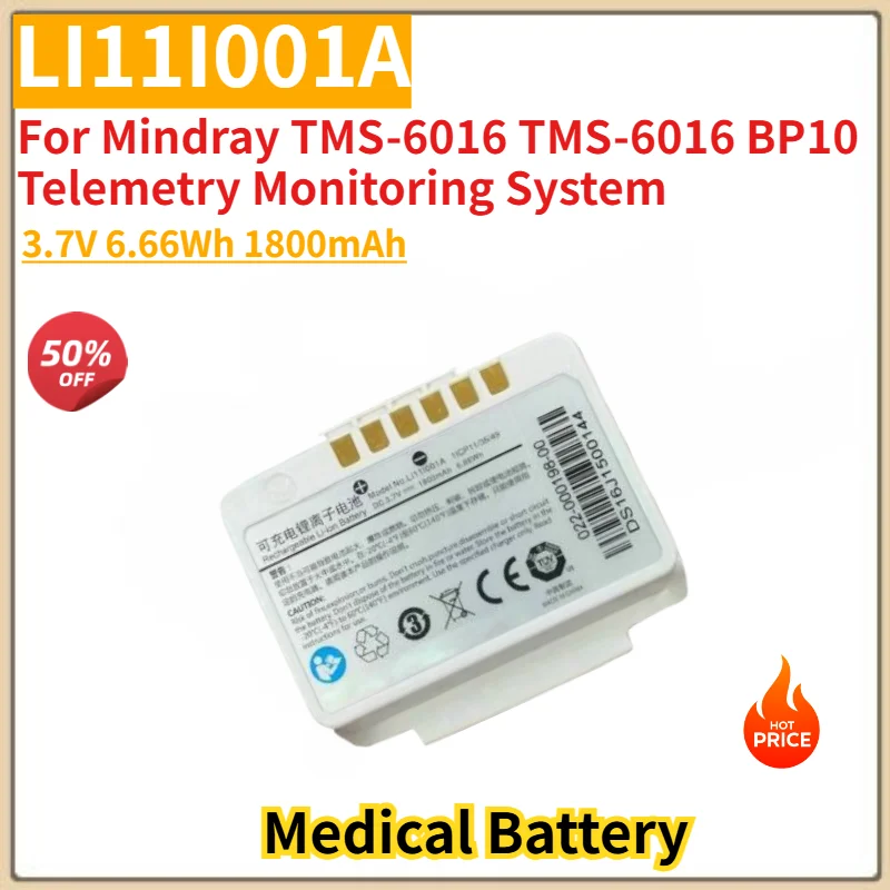 LI11I001A High Quality Medical Battery 3.7V 6.66Wh 1800mAh For Mindray TMS-6016 TMS-6016 BP10 Telemetry Monitoring System
