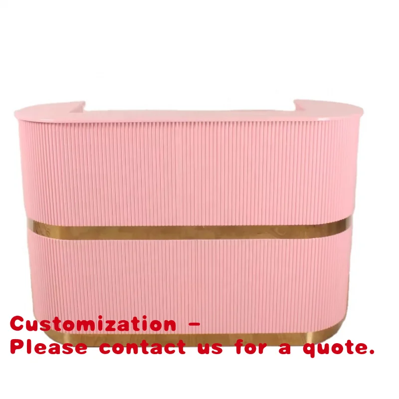 

Customize.Wally Beauty Customizable Salon Reception Desk - Modern White Wood Front Table Nail Salon