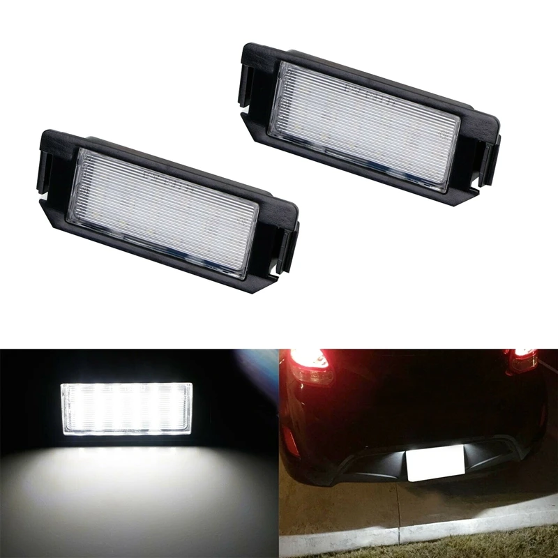 Car White 18-LED License Plate Light Number Light Replacement For Hyundai Veloster Genesis 2D Kia Soul