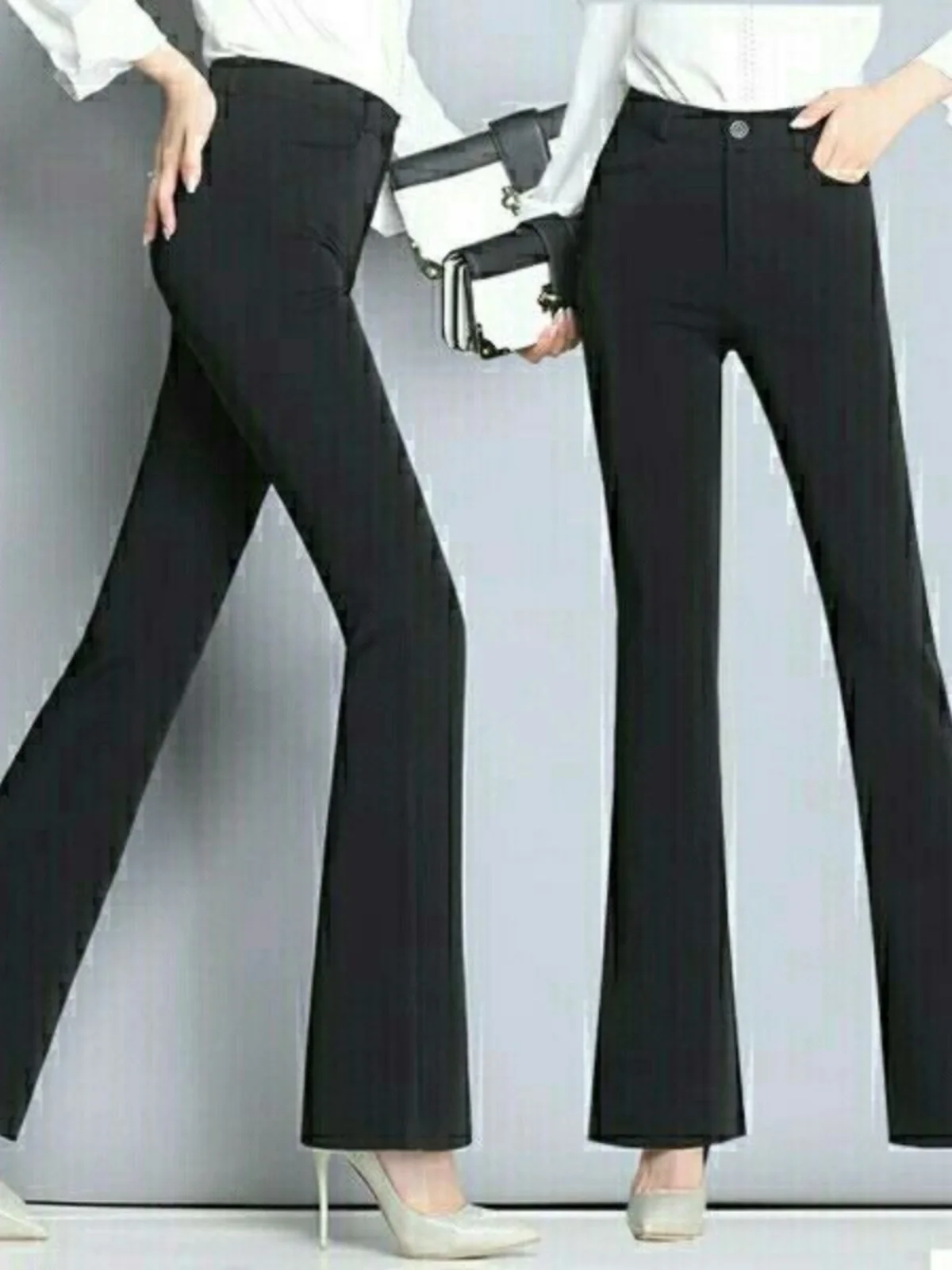 Spring Autumn High Waist Slimming Drapey Black Straight Leg Suit Pants Women's Casual Trousers Long Pants Female Fashion