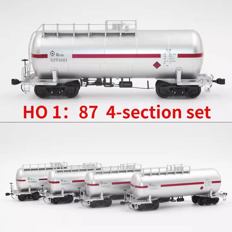 CMR HO 1:87 Train Model G70K Tank Truck Freight Car Track Train Model Toy Gift 4-section Set