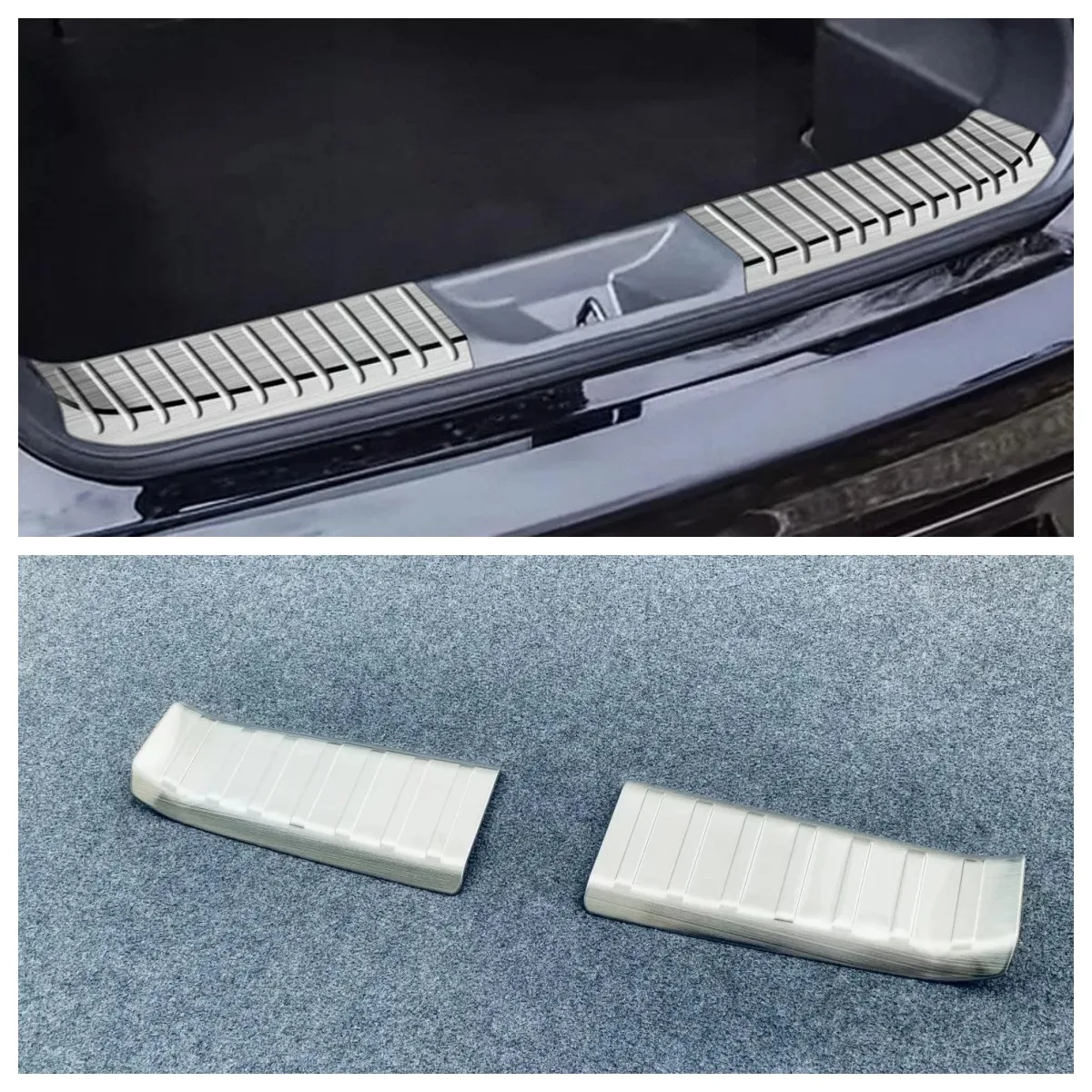 

For Toyota Prius 60 Series 2022 2023 2024 Stainless Steel Inner Rear Bumper Pedal Cover Trunk Protector Sticker Car Accessories