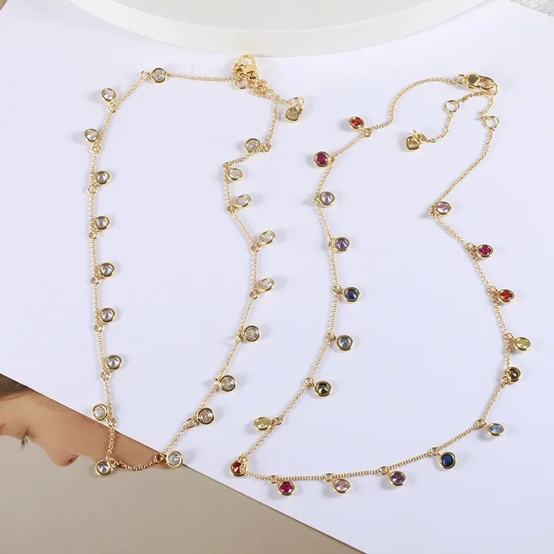 

KS European and American Fashion Sweet and Cute Shining Fresh and Small Short Necklace