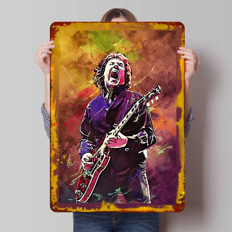 Gary Moore Tinplate Poster Custom Wall Art Vintage Metal Signs Retro Tin Plaque for Home Decor Living Room Mancave Decoration