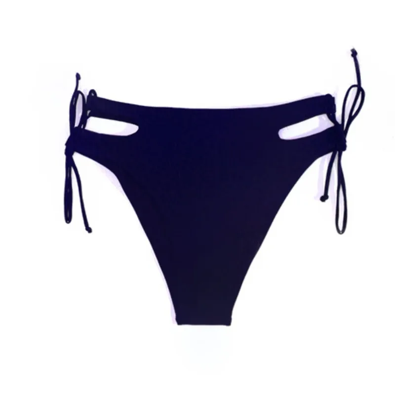 Calças de natação femininas sexy cintura alta bikini bottoms ajustável lado gravata shorts de banho dividir maiô praia troncos de natação