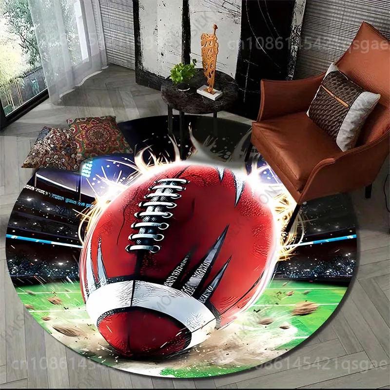 Multiple size Lightning in Football Stadium Print Round Carpet for Living Room Bedroom Sofa Table Floor Mat Area Rug Luxury Gift