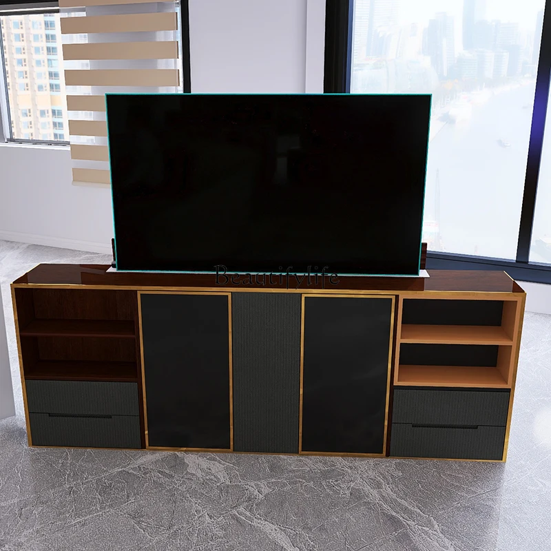 

jj *Multifunctional intelligent automatic lifting TV cabinet, simple art partition cabinet