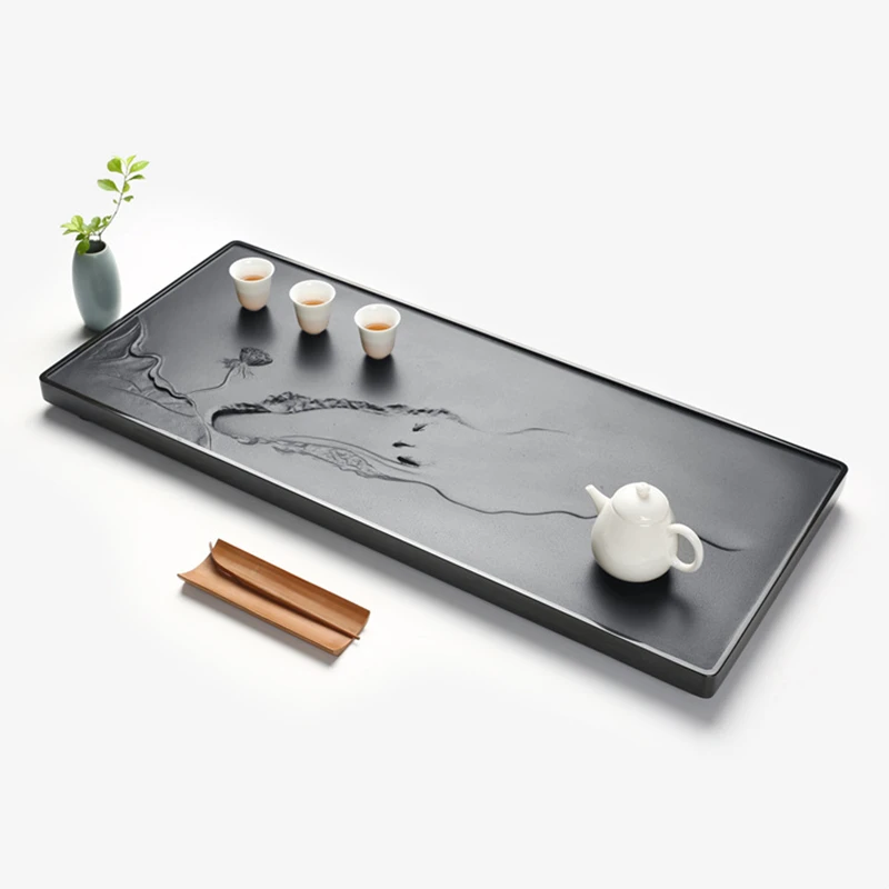 Wujin stone tea tray home office kung fu tea set Chinese Zen tea tray stone tea table