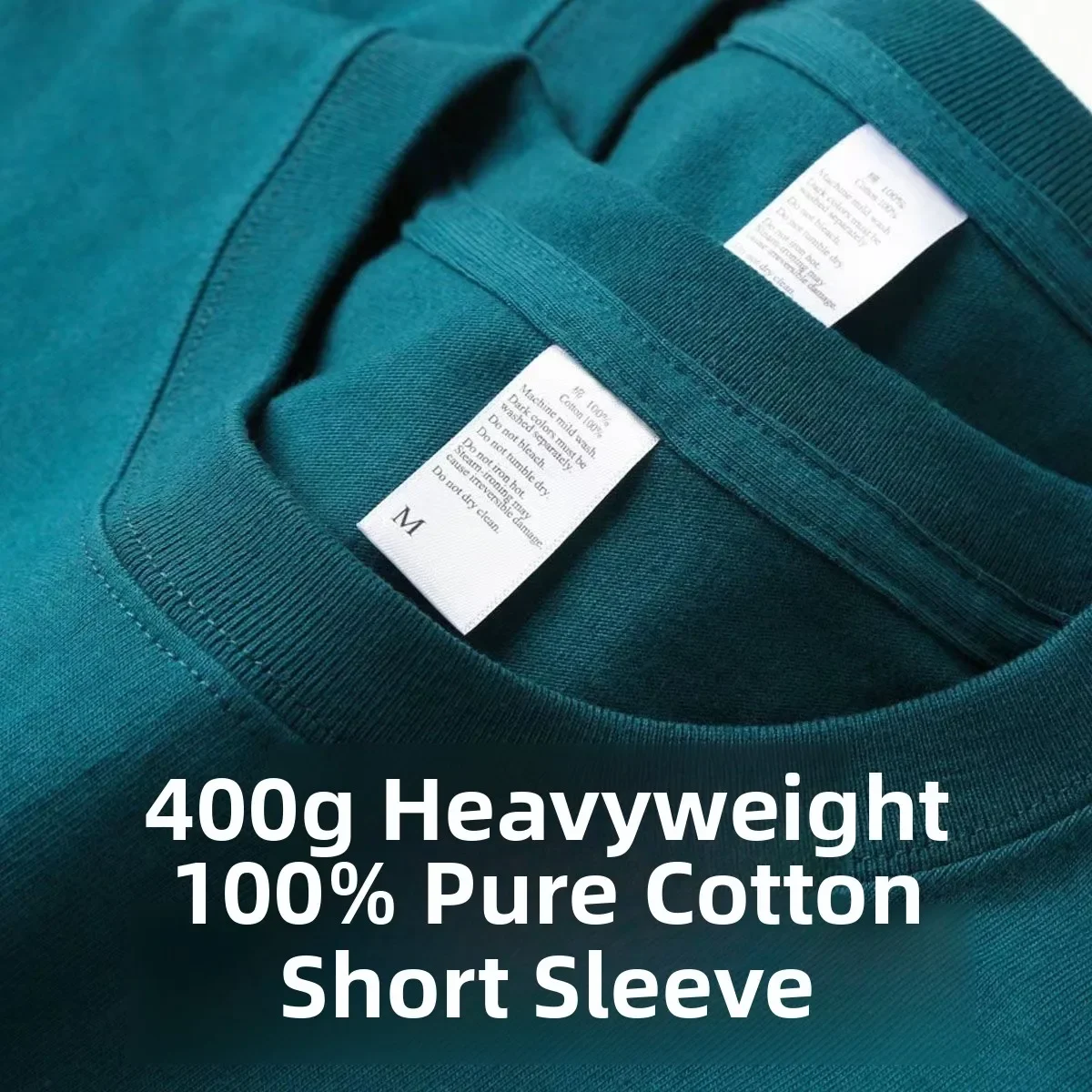 Zwaargewicht T-shirt van puur katoen met korte mouwen Tianqing Kleur Zomer Losvallend Unisex Basic Sle Comfortabel Ademend Casual...