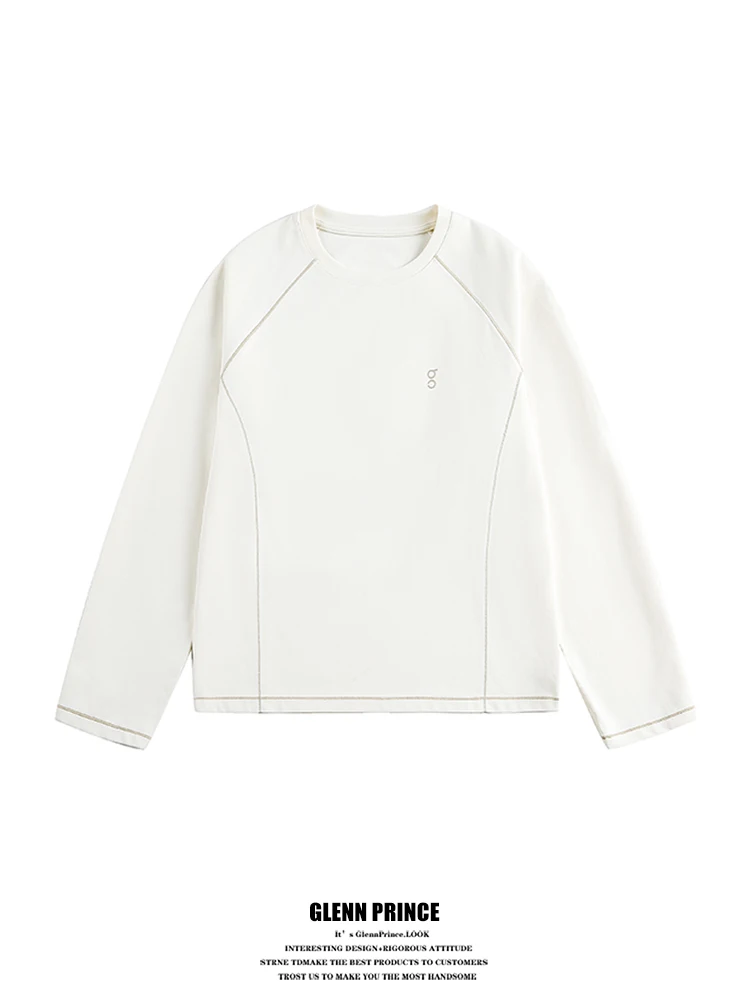 

Мужская дышащая футболка свободного кроя с длинным рукавом и круглым вырезом Hsu Line, американский стиль, для активного отдыха, из полиэстера, весна-осень