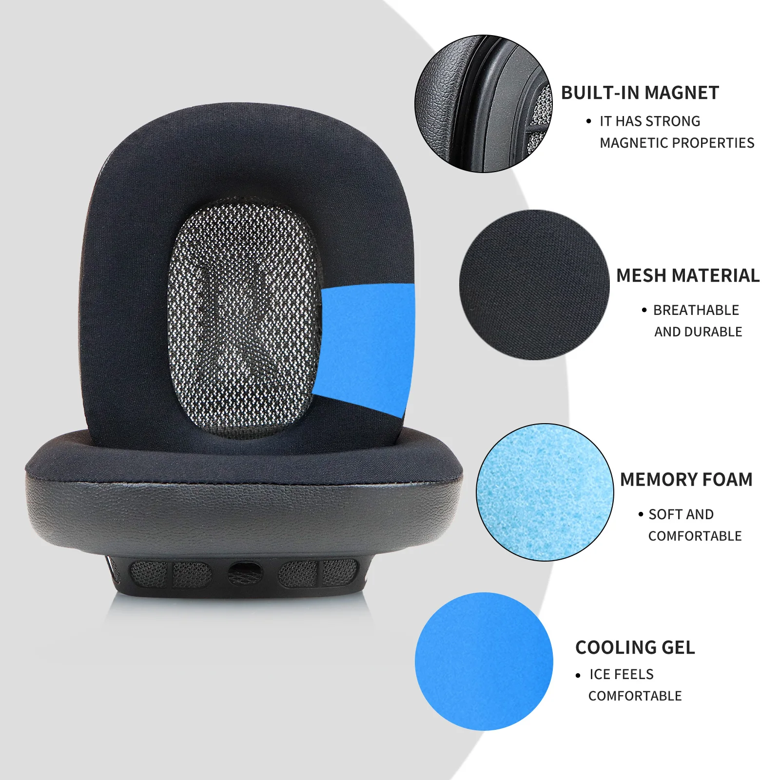 وسائد أذن بديلة وسائد أذن من جل التبريد لسماعات Apple Airpods Max