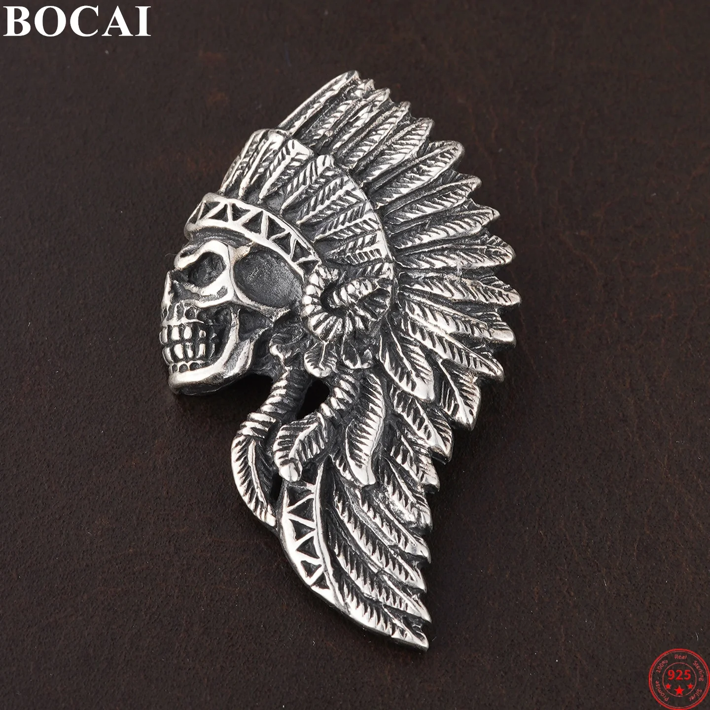 

BOCAI S925 Подвеска из стерлингового серебра для женщин и мужчин Ретро главная голова-скульптура Скелет Череп Очаровательный амулет Панк Ювелирные изделия оптом