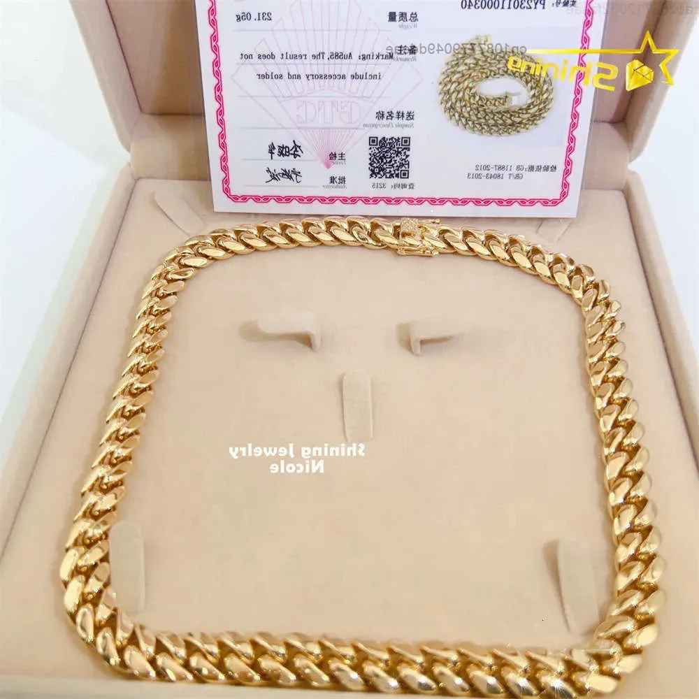 

Luxury Plain Design Hip Hop Custom Made 12mm 231g Solid Gold Jewelry 14k Cuban Link Chain