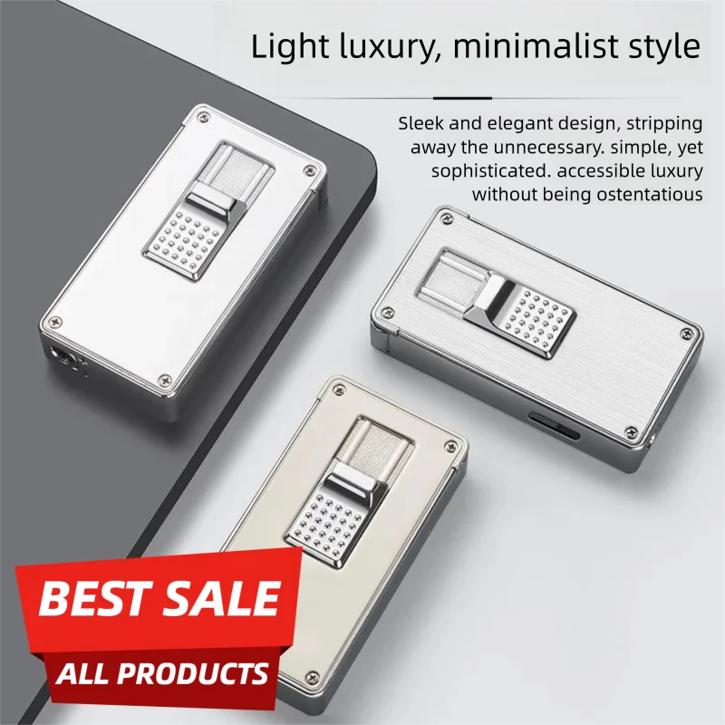 DBHJ-265， New, creative, personalized, cigar, straight flame, with see through windows, metal, gift, lighter