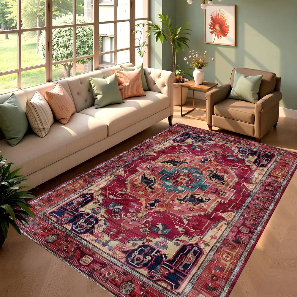Persian Palace Pattern Area Rug Living Room Carpet Luxury Floral Design Soft Durable Home Decor Retro Luxury Multiple Styles