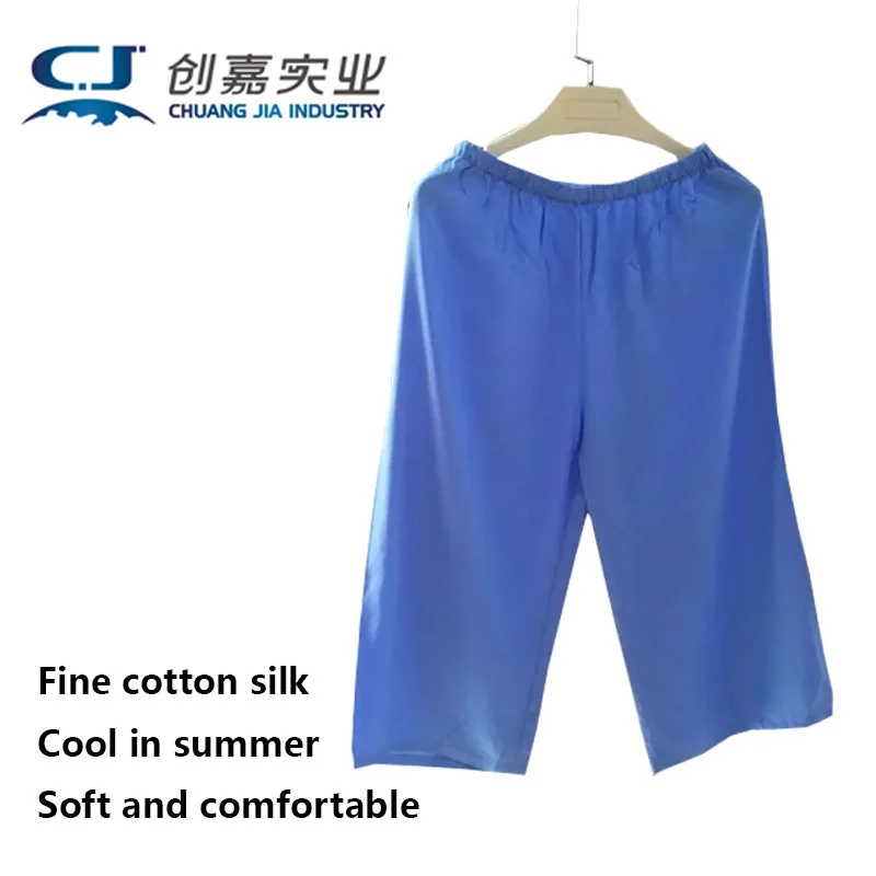 

Summer Cotton Silk Women's Seven-point Straight Leg pants Large Size 5XL White Pants Beach Cool Casual Sportswear High-end