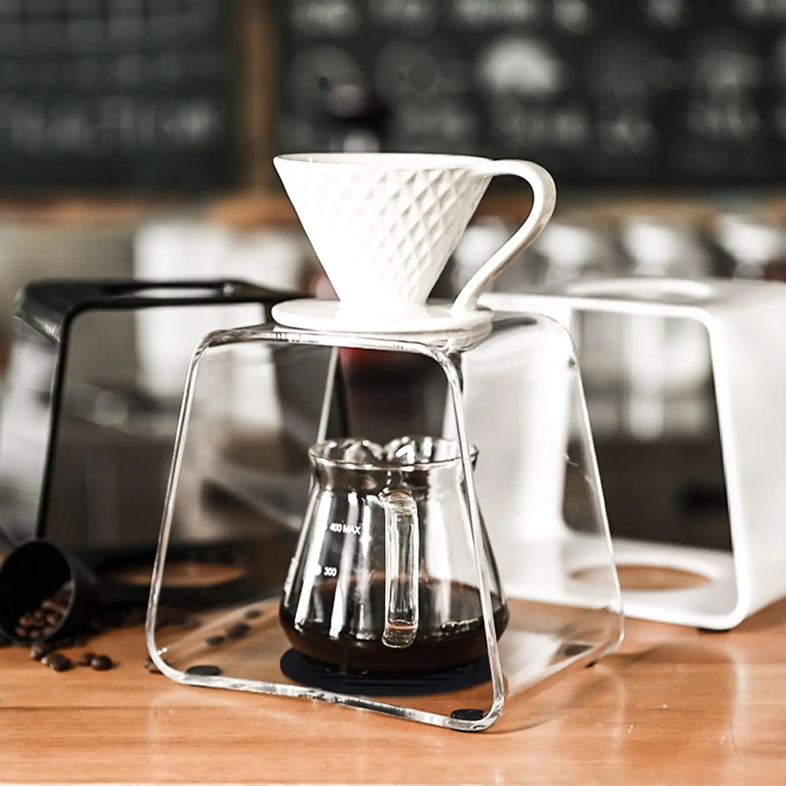 Pour over Coffee Dripper Stand Stable Tool Portable Non Slip Base Acrylic Reusable Gadget Clear Rack for office kitchen Home Bar