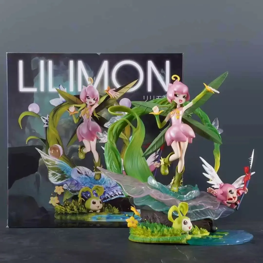 New In Stock Gk Digimon Adventure Lilimon Anime Figure Digital Monster 19cm Lilimon Tanemon Picklemon Statue Custom Toy S Gift