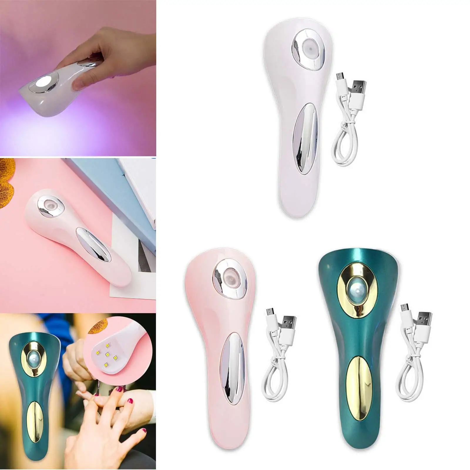 Secador de unhas recarregável com luz portátil para presentes de feriado femininos