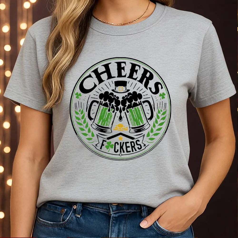 Cheers 3.17 camisetas del Día de San Patricio, camiseta irlandesa para beber, camiseta de verano para mujer, camiseta informal de moda para celebración del Día de San Patricio