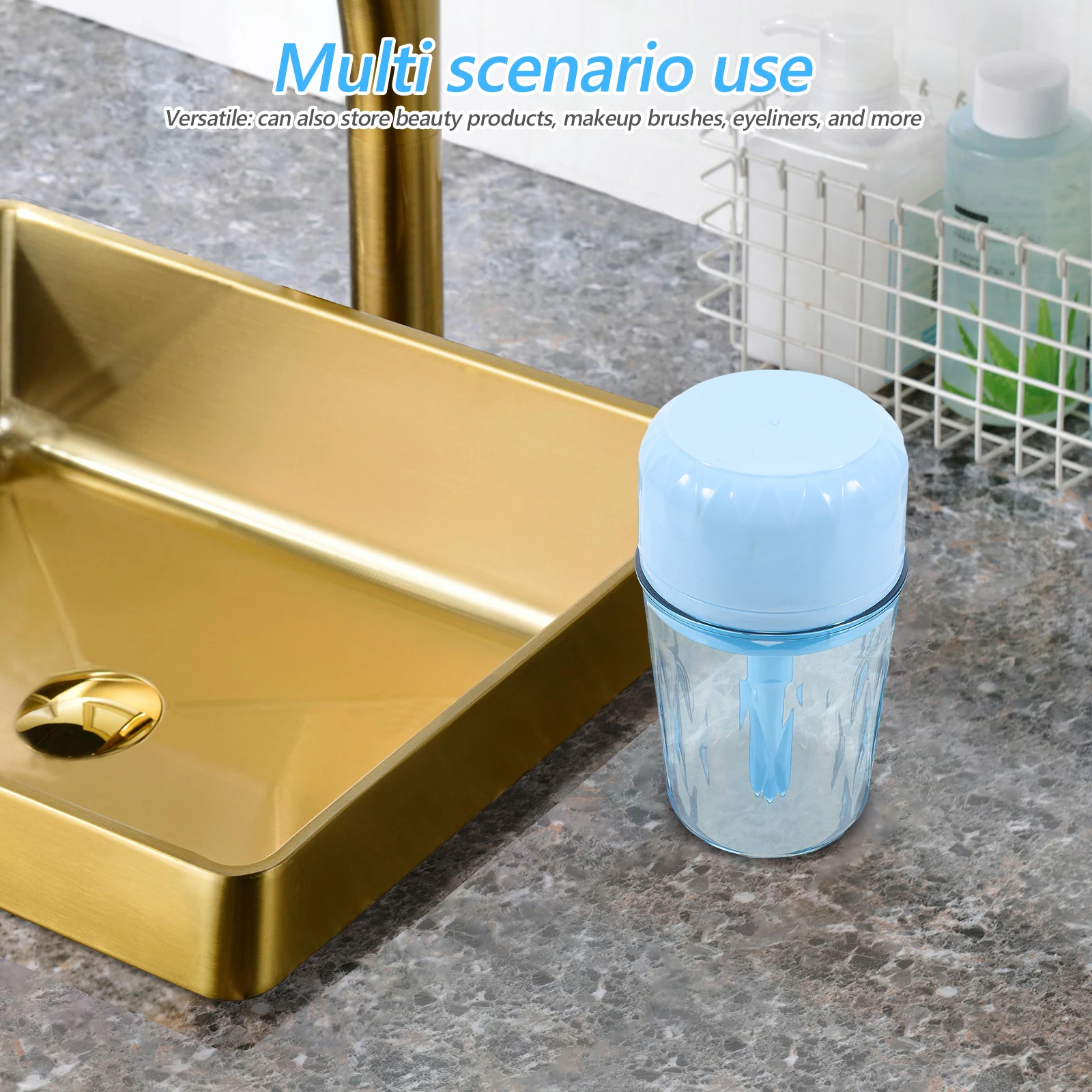 

Toothbrush Storage Case Sky-blue Travel Cups Rack Toothpaste Organizer Mouthwash Holder Bathroom Tumbler Container