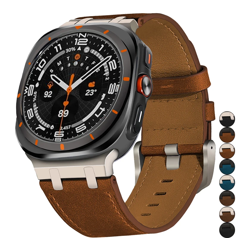 Bracelet en cuir pour Samsung Galaxy Watch Ultra 2025 2024, bracelet en cuir pour Samsung Galaxy Watch Ultra 47MM, bracelet pour homme