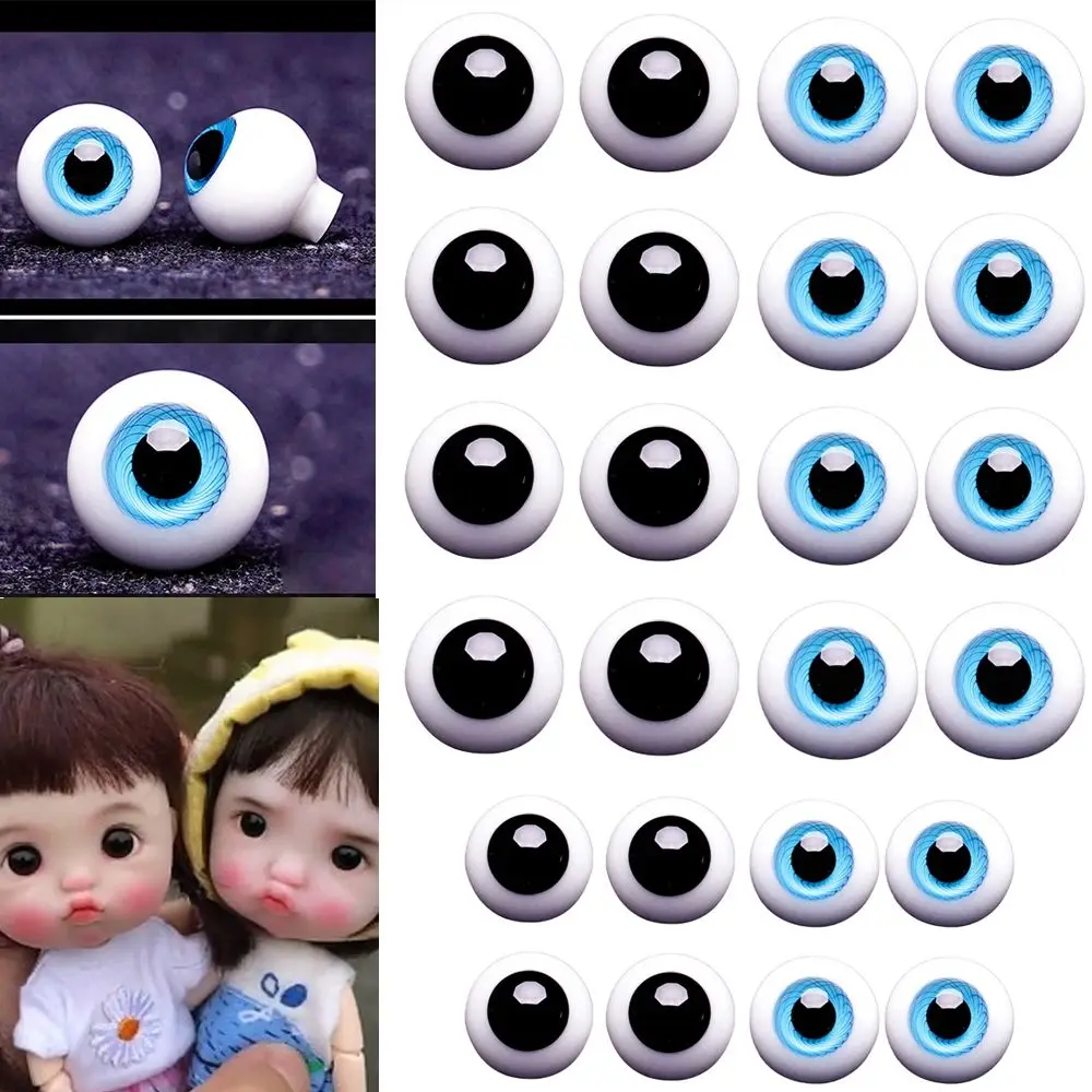 1 Paar 6Mm 8Mm 10Mm 12Mm 14Mm Blauw Zwart Glas Ogen Oogbol Voor Bjd Pop Diy Pop Maken Ambachten Accessoires Veiligheid Dier Speelgoed