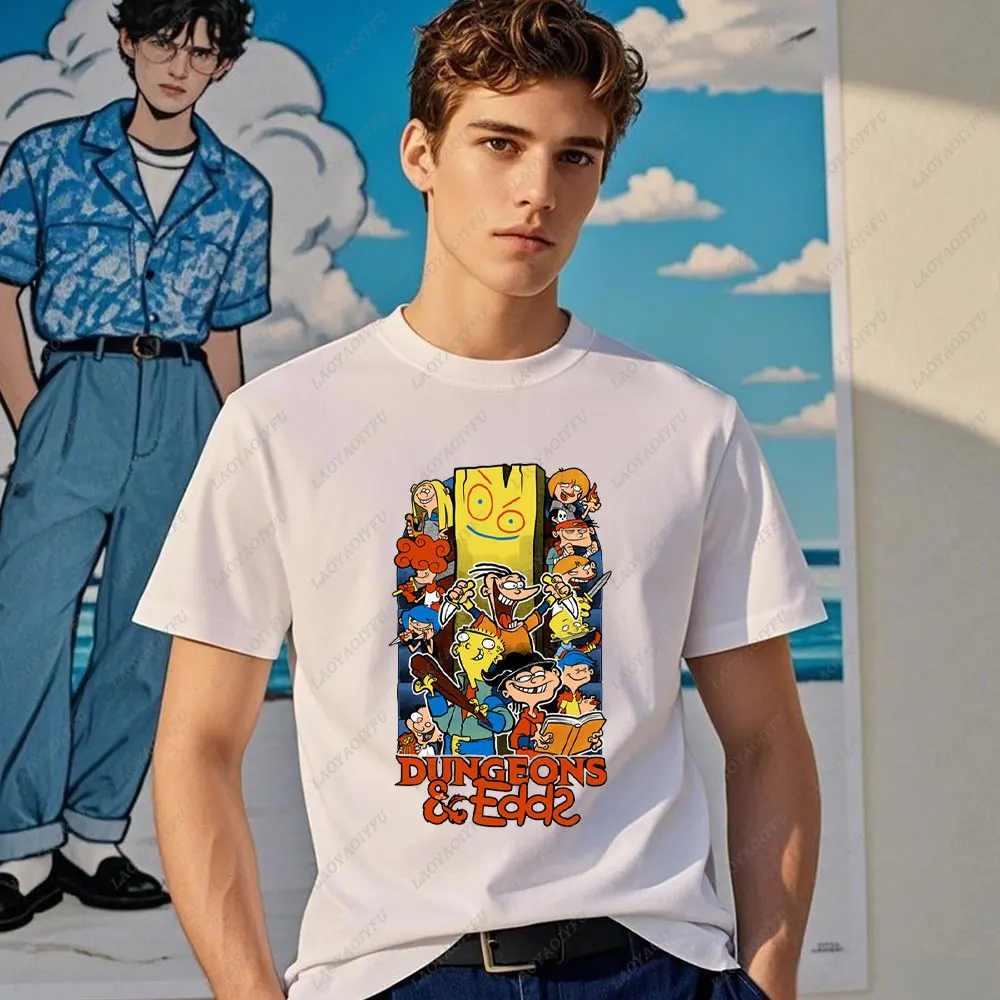 

Ed Edd Eddy TV Cartoon Man Graphic Classic Essential T-Shirts Summer High Quality Cotton Male Shirt Vintage Tops Unisex Tshirt