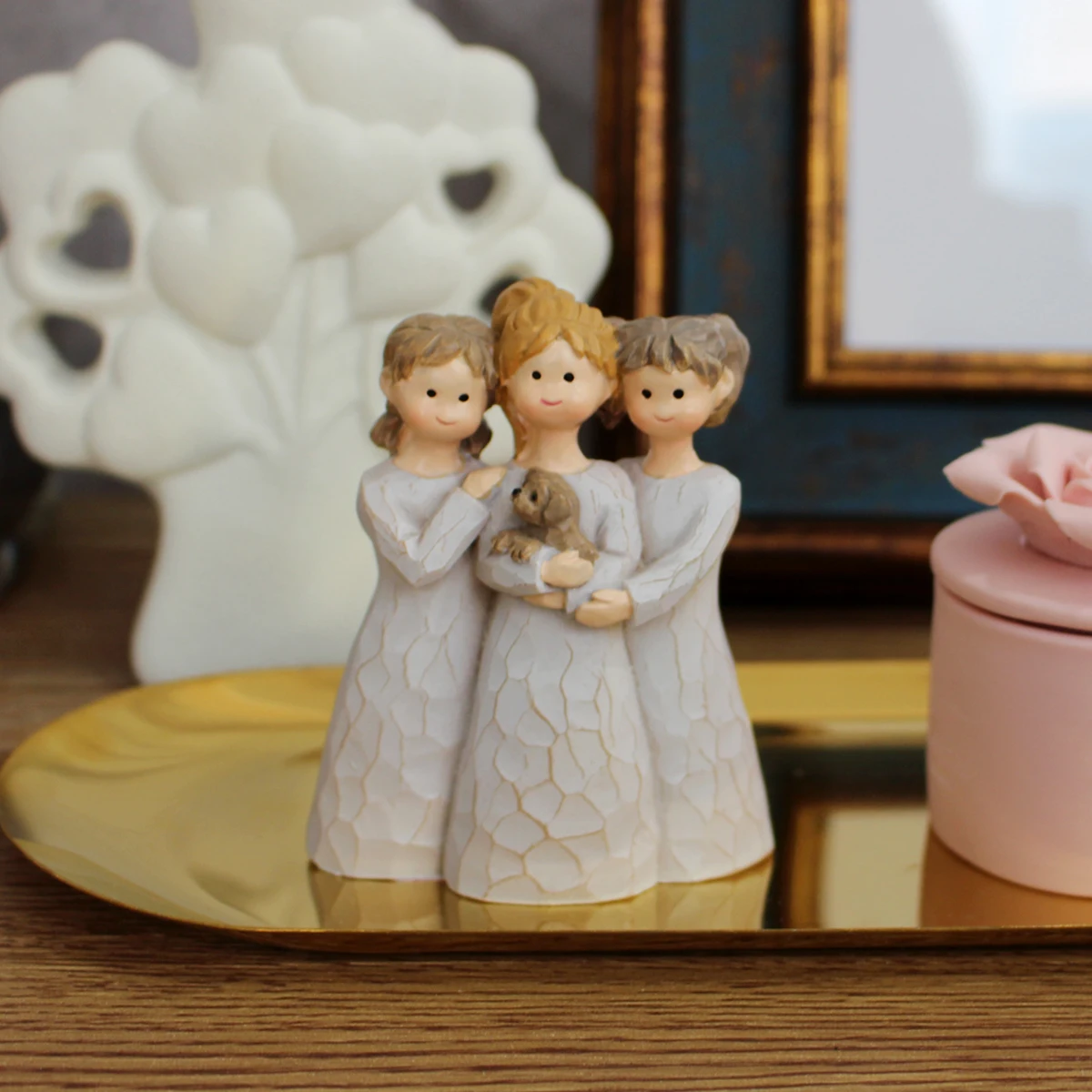 รูปปั้นเรซิ่นสามพี่น้องพร้อมลู - Resin Art With Wood บทวิจารณ์และราคา