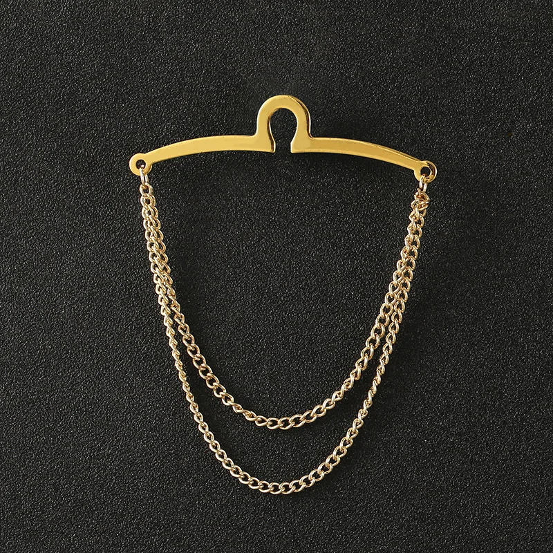Neckties Chain U-chain Fixed Windbreak Metal Brooch Pin Mens Tie Shirts Fixed Chain Lapel Dress Wedding Party Tie Accessories