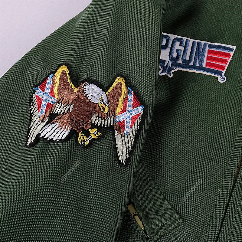 Top Gun film Cosplay amerykańskie mundury powietrzne kostiumy na Halloween dla mężczyzn zielony kombinezon Pilot wojskowy astronauta