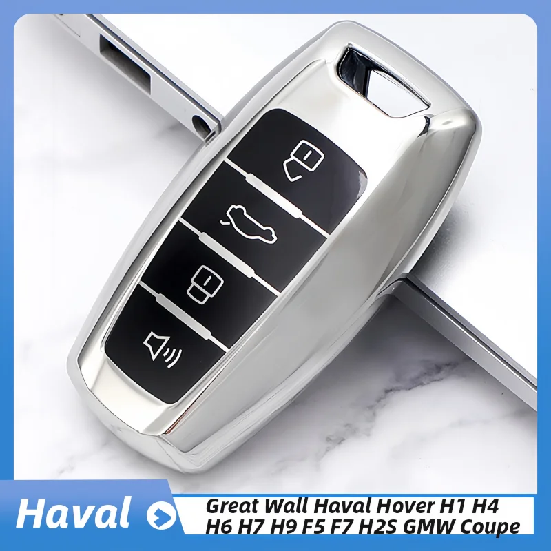 

For Great Wall Haval Jolion 2022 H6 H7 H4 H9 F5 F7 F7X F7H H2S GMW Dargo 4 Buttons Shell Fob TPU Car Key Case Cover Accessories