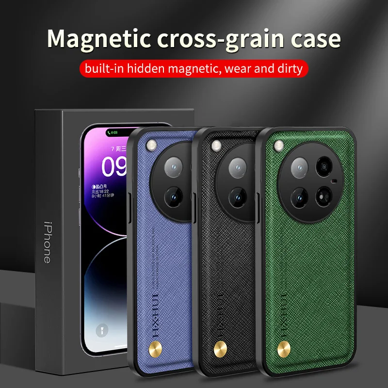 Case For Infinix Zero40 4G Luxury Cross Pattern Leather Magnetic Lens Protection Cover For Infinix Zero 40 4G Shockproof Bumper