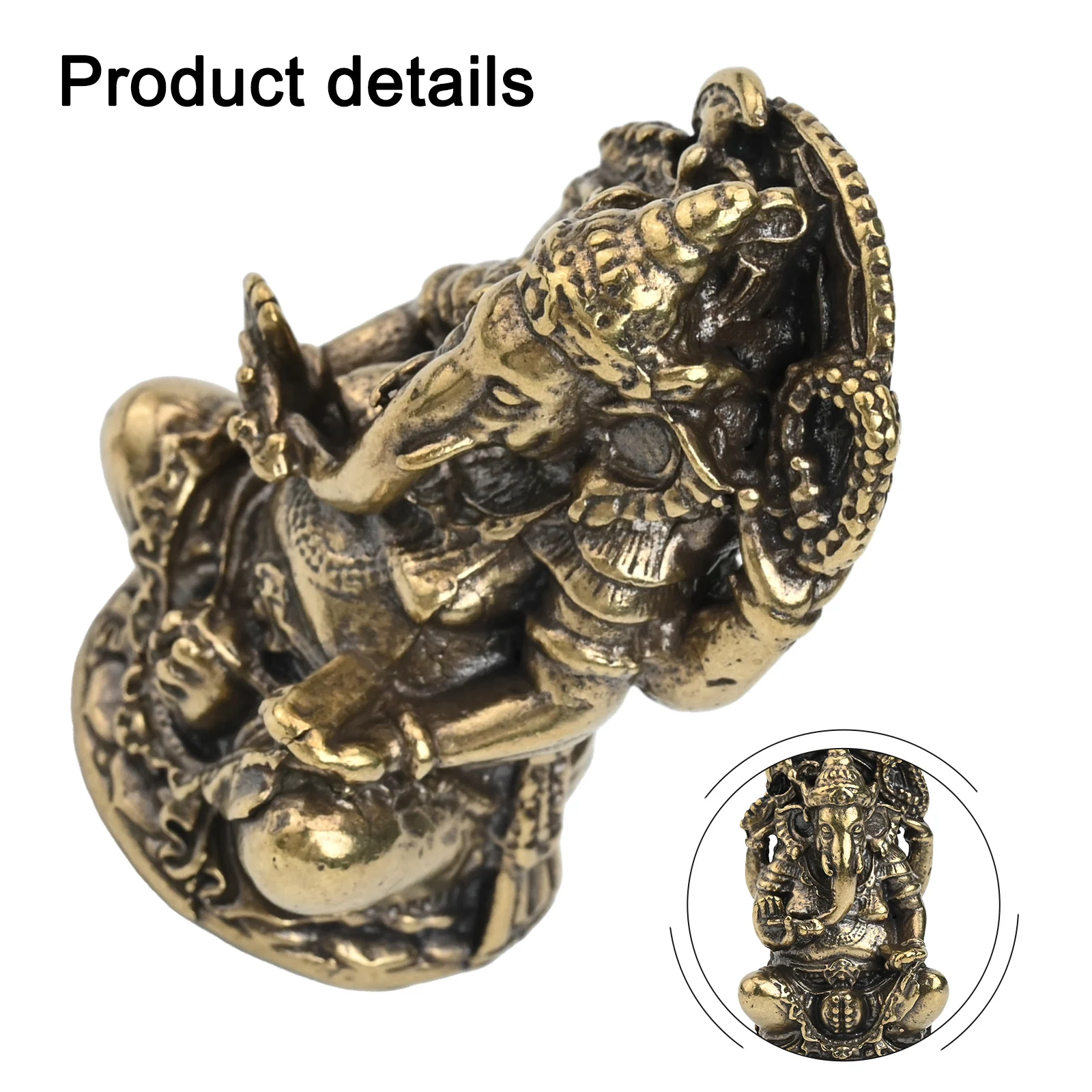 Solid Brass Thai Elephant God Ornament Intricate Design for Home and Office Decor Symbol of Prosperity and Good Fortune