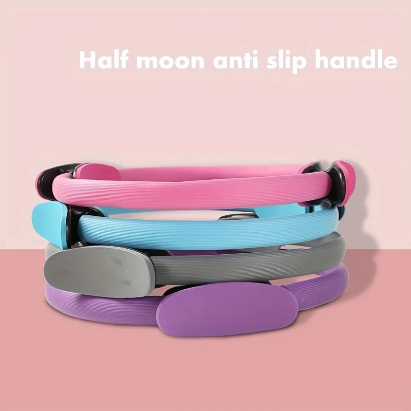 Pilates Ring Yoga Resistance Magic Circle, Non‑Slip Padded Handles High Elastic Fitness Ring for Inner Thigh Pelvic Floor Muscle