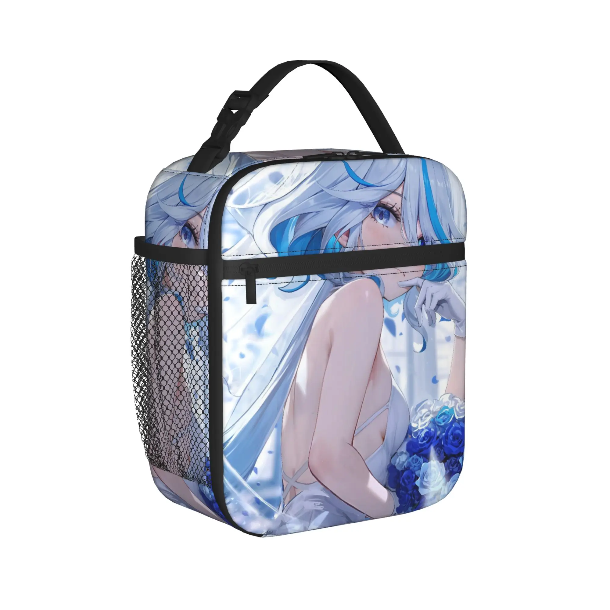 Furina Genshins Impact Thermal Insulated Lunch Bags for Picnic  Portable Food Bag Cooler Thermal Lunch Boxes