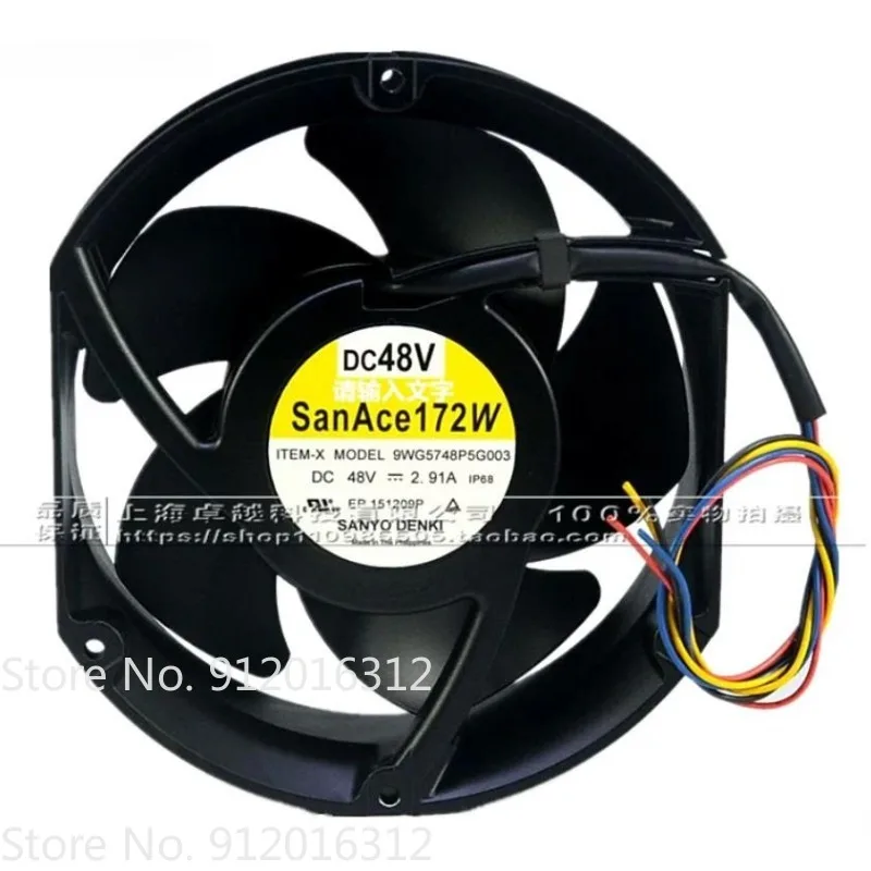 Original Fan for SanAce172W 9WG5748P5G003 48V 2.91A 17CM Inverter Cooling Fan 172 * 172 * 51mm