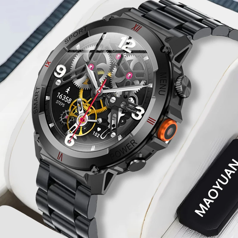 Neueste Herren 5.3 Bluetooth-Anrufuhr 1,46 Zoll Vollbild-Touchscreen Herzfrequenz-Gesundheitsüberwachung Herren-Smartwatch