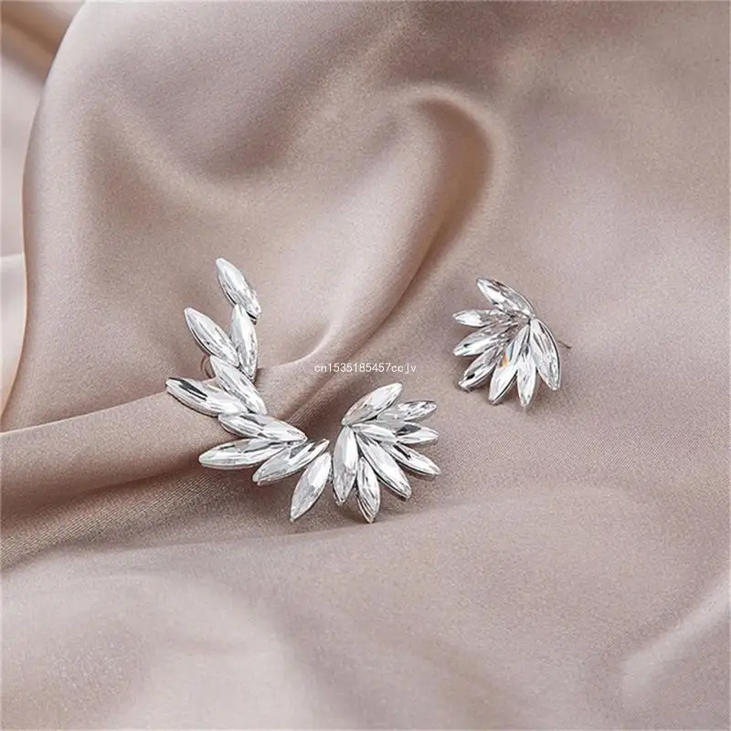 for Rhinestone Cluster Earrings Asymmetric Ear Cuff Clip Earrings Angel Wings Ear Cuffs for Women Girls Jewelry Gift Dropship