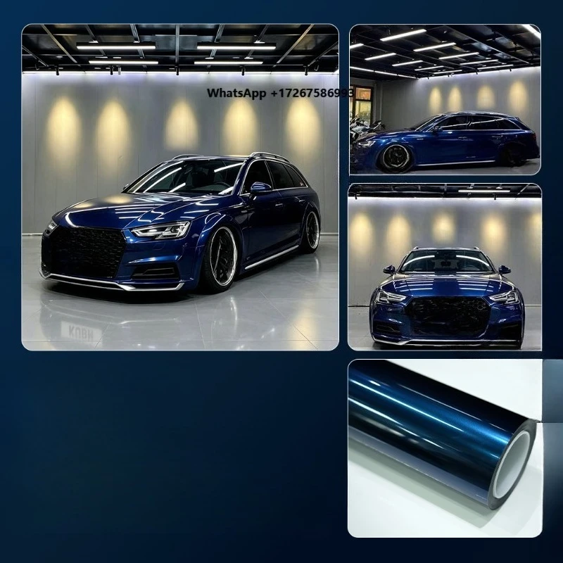 TPU Navarre Blue  1.52*15m Headlight Protection Car Lamp Auto Headlamp Film TPU Car Headlight PPF Film